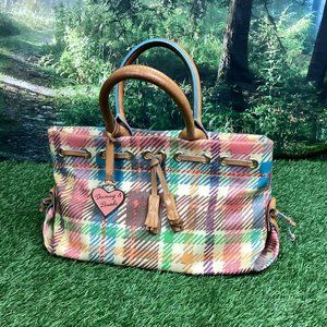 Vintage Dooney & Bourke Plaid Handbag Satchel